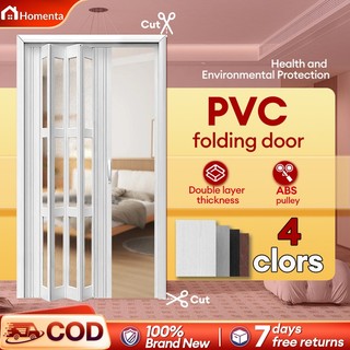 Sliding Door PVC Folding Door Partition Indoor Household Accordion Track Door Home 0-Formaldehyde