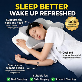Orthopedic Pillow for Neck Pain Memory Foam Cervical Support Ergonomic Contour Spine Alignment