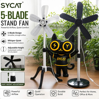 SYCAT-Y760-5 Blade Floor Fan Electric Fan Floor Adjustable Clip Electric Fan Big Fans Desktop Stand