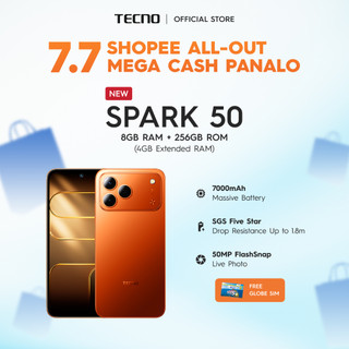 [NEW] TECNO Spark 50 UP TO 12GB+128/256 | 7000mAh Mega Battery | 50MP FlashSnap Live Photo