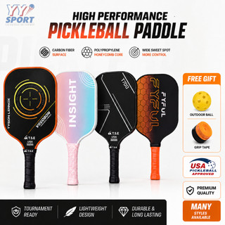 Pickleball Paddle Carbon Fiber Surface USAPA Approved Lightweight Control Power with Free Balls