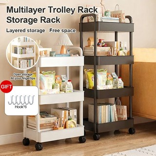 [Free Gift]3/4/5 Layer Trolley Cart Organizer Storage Shelf  Multifunction Storage Bathroom Kitchen