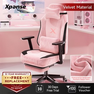 XPANSE Pink Velvet Gaming Ergonomic Chair Computer Office Study Chair For Girl【30 Day Free Trial】