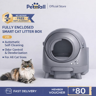 Pet mall Self Cleaning Cat Litter Box Automatic Cleaner Toilets Extra Large Fully Enclosed Odor-Free