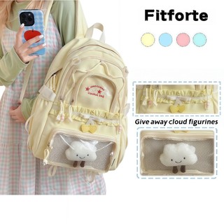 Kawaii Ita Backpack   FREE Cloud Plush Large Capacity Waterproof School Bag for Girls