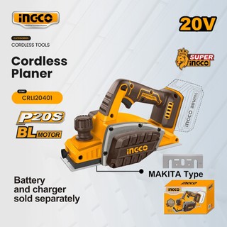INGCO Cordless Planer 20V Heavy duty aluminum base for Carpentry Work CRLI20401 ICPT