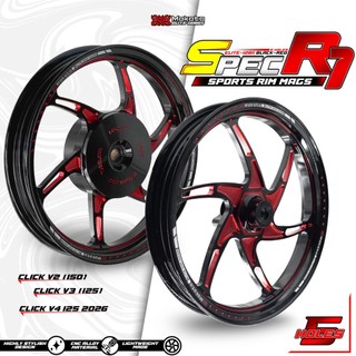 MOKOTO ELITE HONDA CLICK V2/V3/V4 2026 SPEC 14'S R1 SPORTS RIM CNC MAGS 5 HOLES 6 SPOKES SOLD 2PCS