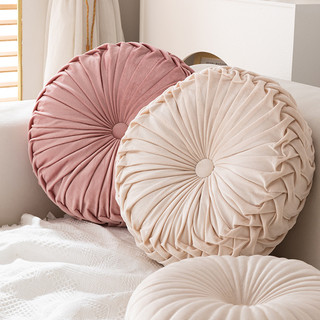 Velvet pleated tire-round pumpkin throw pillow sofa cushion suitable for home and office use
