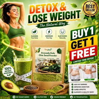 [BUY 1 GET 1] Kale Chia Avocado Seed Powder - Natural Weight Loss & Detox Superfood Blend
