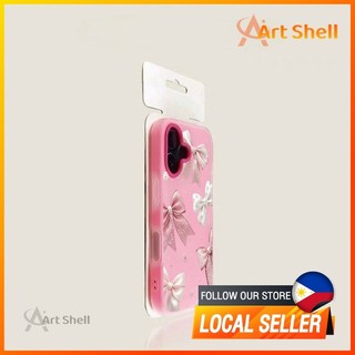 2 In 1 Fashion Phone Case, Cute Bow Pink Protective Casing For iPhone 17 16 15 14 13 12 11 7 8P X XR