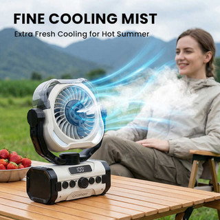 SALE! SALE! Orashare Dfm01 20000Mah Rechargeable Misting Desk Fan 100-Speed Strong Wind Auto Oscilla