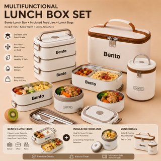 Stainless Steel Insulated Lunch bento Box  Microwave Heated Set Portable Leak-Proof Food Container.