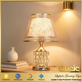 Cilicic Rubik's Cube Crystal Desk Lamp bedroom bedside Table lamp European style lamp Eye protection