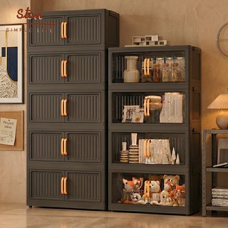 STON Folding Storage Cabinet Organizer Foldable Storage Box For Clothes Toys Stackable With Wheel