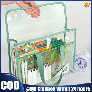 Transparent waterproof book bag Transparent File Bag Large Test Handbag School Office Supplies