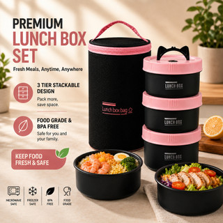 Avinas  Kitchen Supplies Stainless Insulated Lunch Box Round Lunch Box Portable Storage Box