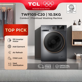 TCL 10.5KG Inverter Front Load Washing Machine (Fast Washing and Drying, 24 Hours Delay)  TWF105-C20