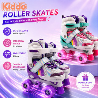 Kiddo Double Roller Skate Shoes For Kids Adj Quad Skates Roller Skate Blades Skate Shoes For Girls
