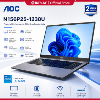 AOC 15.6" FHD IPS Laptop Intel Core i5-1230U/16GB DDR5 RAM/M.2 NVME 512GB SSD Win11 OS Slim Laptop
