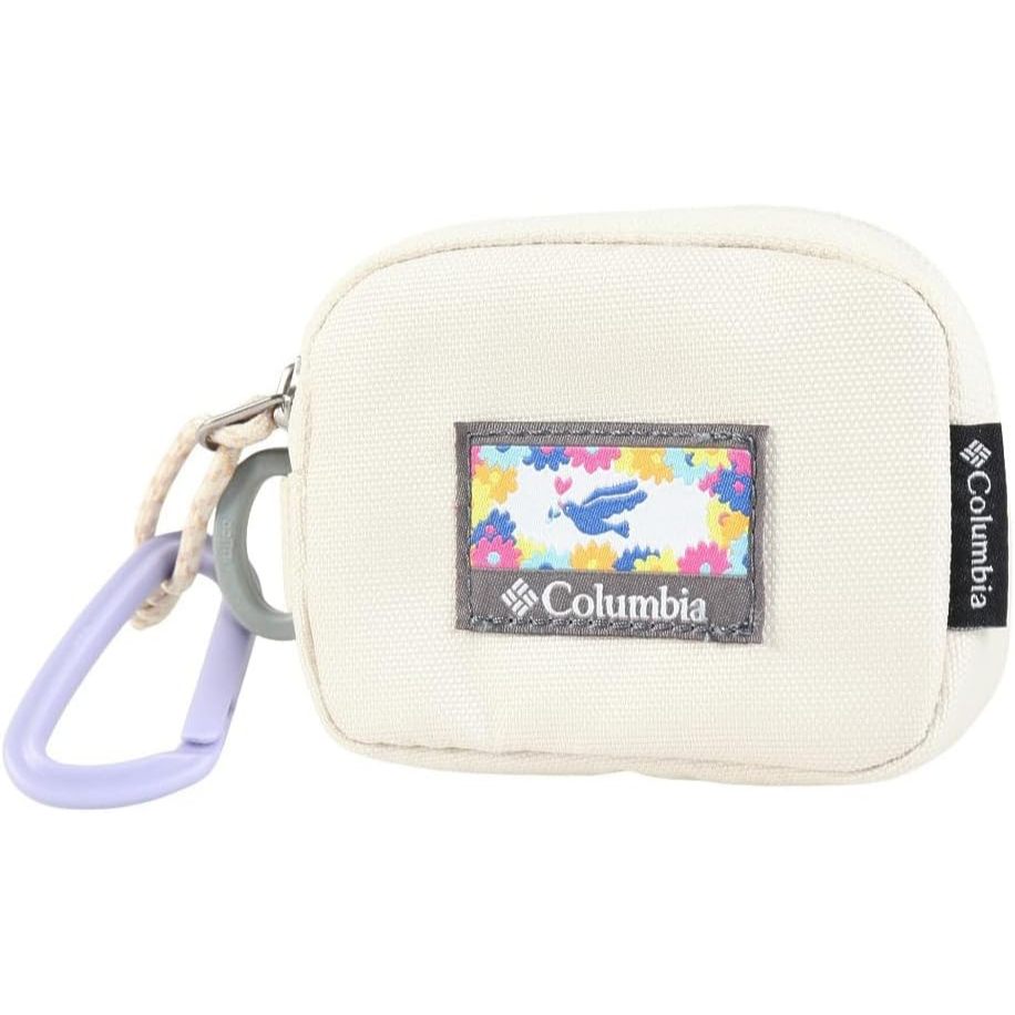 Columbia Price Stream Coin Case PU2410 Water Resistant Mini Wallet with Carabiner Chalk