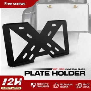 METAL PLATE HOLDER BLACK PLATE NUMBER HOLDER W/ MAIDESEN DESIGN UNIVERSAL MOTORCYCLE