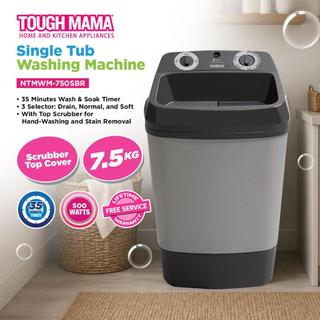 Tough Mama NTMWM-750SBR 7.5kg Single Tub Washing Machine 500W with Wash & Soak Timer