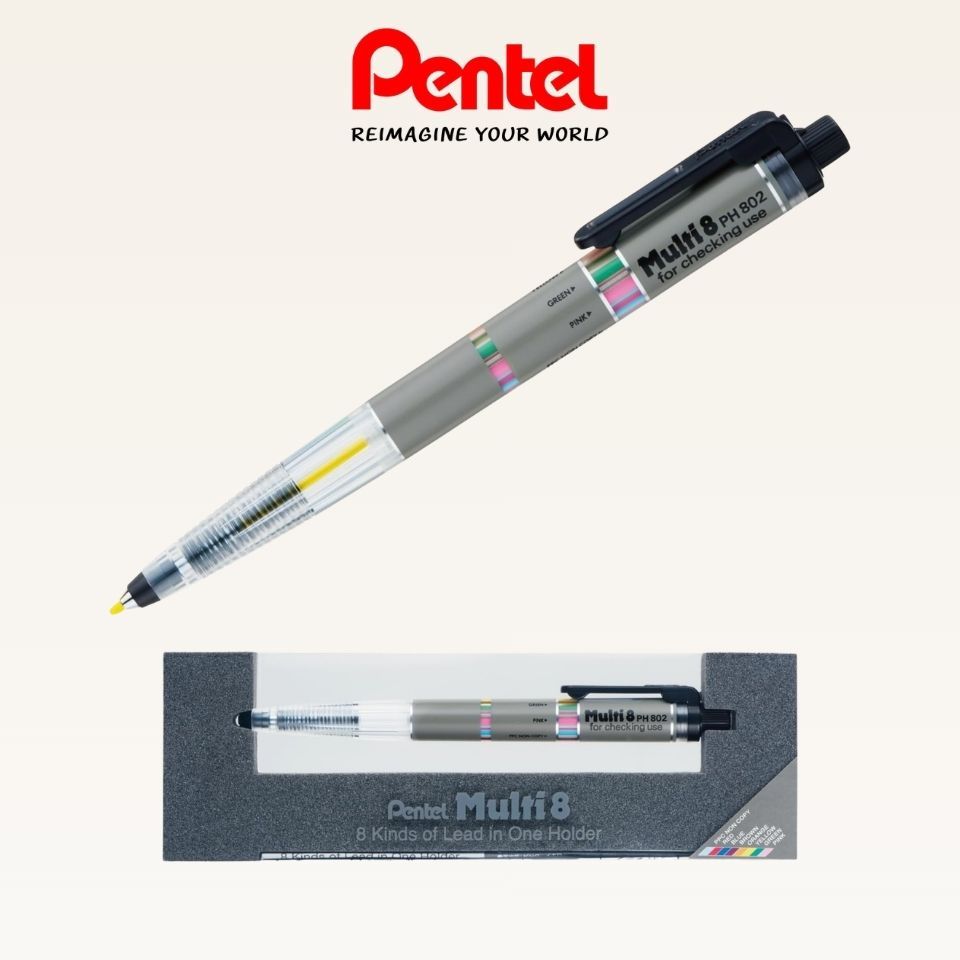 Pentel Multi 8 Mechanical Pencil Holder Type 8-Color Lead Set PH801ST