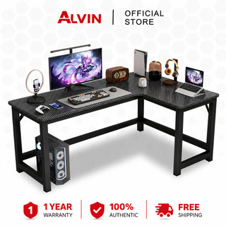 ALVIN L-Shaped Corner Table Computer Game Table Office Desk Study Table(140*100*75CM)
