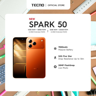 [NEW] TECNO Spark 50 UP TO 12GB+128/256 | 7000mAh Mega Battery | 50MP FlashSnap Live Photo