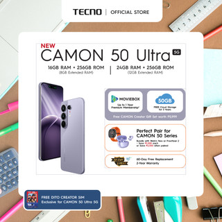 [NEW] TECNO CAMON 50 Ultra 5G 256GB | 50MP SONY (100X ZOOM) Camera | Super-ZOOM FlashSnap | IP69K