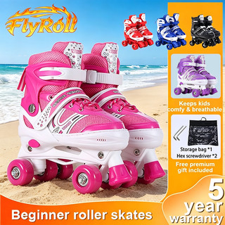 Kids Double Row 4-Wheel Roller Skates Comfortable Safe Durable Skating Shoes For Boys Girls Beginner