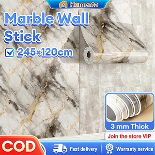 Marble decorative wall wallpaper vinyl sticker self-adhesive waterproof and oil-proof bathroom PET