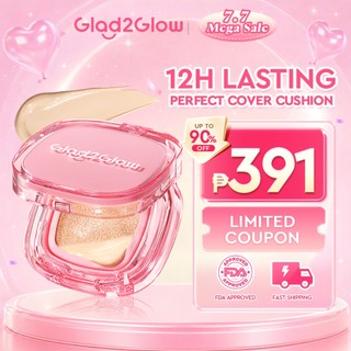[TOP]Glad2Glow Perfect Cover Cushion Foundation High Coverage 12H-Lasting Waterproof Matte Makeupset