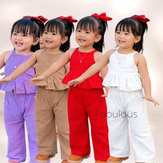 R21 Amber Terno Pants For Kids 2 to 5 years old/Cute Ruffle Top and Pants Set for Toddler Girls