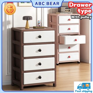 【3/4/5/6 Layers】Stackable Plastic Drawer Cabinet | Heavy Duty Foldable Organizer With Wheels