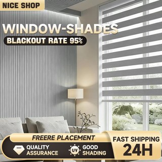 Korean Blinds Windows Roller Blackout Curtain Venetians Duo Room Decoration Bedroom Bathroom Toilet