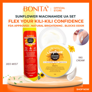 Bonita Underarm Whitening (Sunflower Brightening Cream + Niacinamide Deodorant Mist)  Odor Kili-Kili