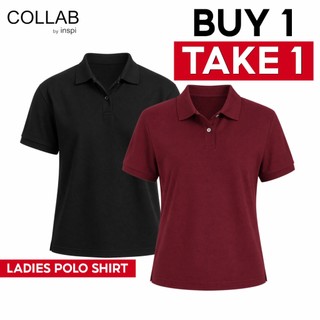 COLLAB by Inspi Polo Shirt for Woman Plain Tops for Women Honeycomb Ladies Basic Casual Top