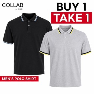 COLLAB by Inspi Polo Shirt for Man Basic Tops for Men Casual Plain Honeycomb Formal Top Menswear