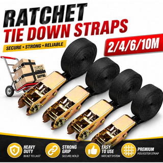 Heavy Duty Ratchet Tie Down Strap – High Strength Cargo Securing Belt for Car & Truck