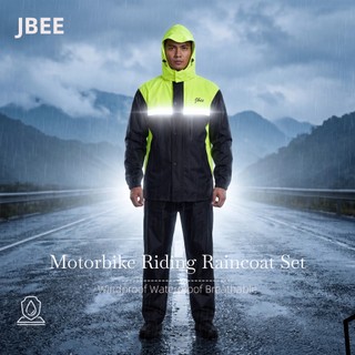 JBEE J0938 Raincoat Set Jacket Breathable Reflective Hooded Waterproof Sport Raincoat