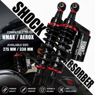 [LIVE EXCLUSIVE] NMAX / AEROX SHOCK ADJUSTABLE MOTORCYCLE REAR SHOCK 270MM TO 330MM Free Sticker