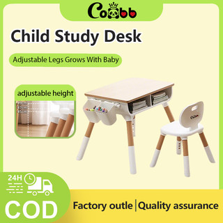 COCOBB Kids Learning Desk Chair Set Adjustable Height for Playful Study and Creativity With Drawers