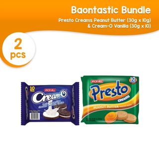 BAONTASTIC BUNDLE: Cream-O Vanilla (30g x 10) + Presto Creams Peanut Butter (30g x 10)