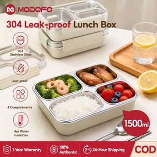 Leak-Proof Stainless Steel Lunch Box With 3/4 Compartments - Durable, Easy-Clean Bento Container