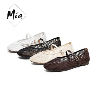 MIA Shoes for Women Square Toe and Soft Sole Ballet Flats One Strap Anti-Slip Rubber Mesh Doll Shoes
