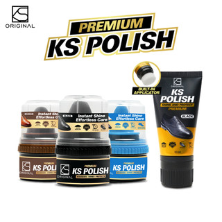 KS POLISH – Premium Leather Shoe Polish Waterproof & Long Lasting Shine Protect Restore Color Black