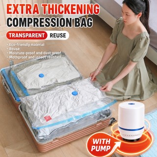 Travel Vacuum Sealer Bag & Pump Set Space Storage Resealable Compressed Home Storage Bag Convenient