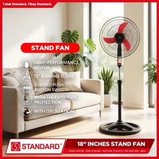 Standard Stand Fan 18" Banana Type Plastic Blade (Random Color) STS-18/SSM18B