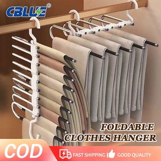 CBLUE 5 Layers Multi-Functional Pants Hangers Holders Trousers Hanger Storage Rack Clothes Space Sav